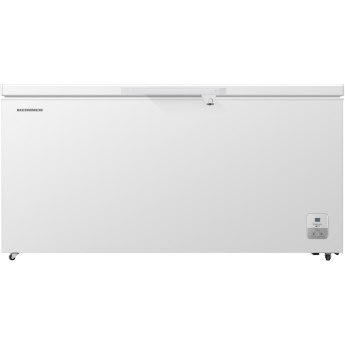 Lada frigorifica Heinner HCF-HS500EE++, 500 l , Clasa E, Compresor inverter, Control electronic, Display, Lumina LED, Maner extern cu incuietoare, 2 cosuri, Alb [1]