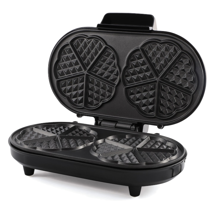 Aparat de facut gofre/vafe Heinner Copper Crown HWF-1000CR, 1000W, buton reglare temperatura, placi cu invelis antiaderent, plite gofre: 13.97 cm, negru/aramiu [2]