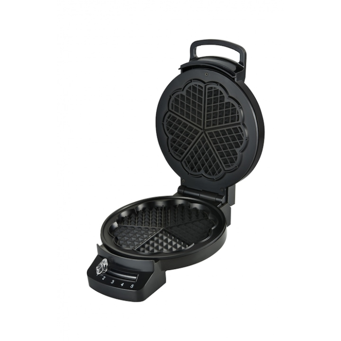 Aparat de gofre HEINNER HWF-F1200BK, 1200 W, 1 gofra/vafa, Placa fixa cu invelist antiaderent, Diametru 16.2 cm, Depozitare verticala Negru [2]