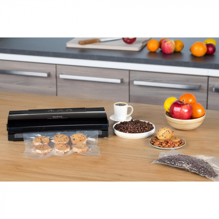 Aparat de vidat Tefal VacuPack Classic VT254070, 110 W, functie de sigilare si vidare automata, 2 programe, negru [6]