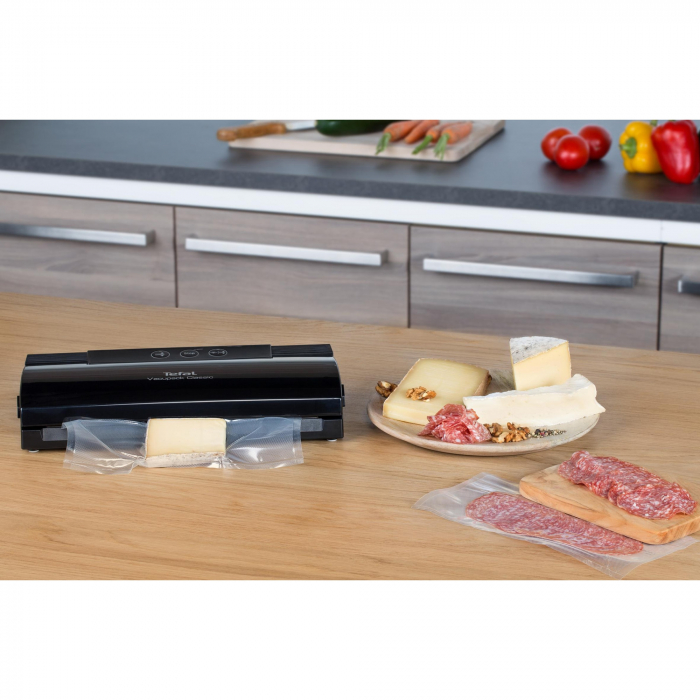 Aparat de vidat Tefal VacuPack Classic VT254070, 110 W, functie de sigilare si vidare automata, 2 programe, negru [7]