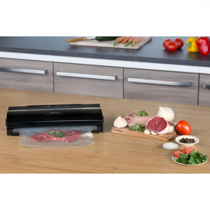 Aparat de vidat Tefal VacuPack Classic VT254070, 110 W, functie de sigilare si vidare automata, 2 programe, negru [5]