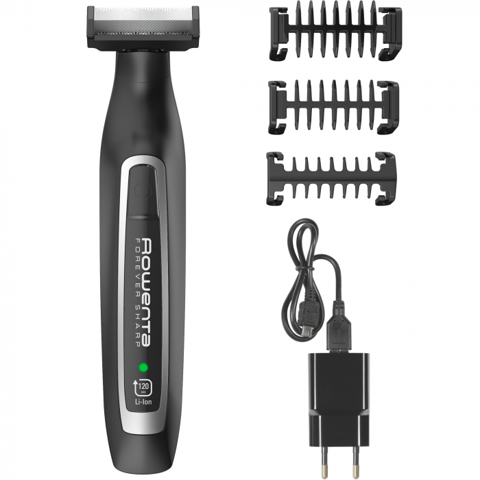Aparat hibrid de tuns, conturat si barbierit Forever Sharp TN6000F4, lavabil, lame din inox cu autoascutire, 3 piepteni, Negru [2]