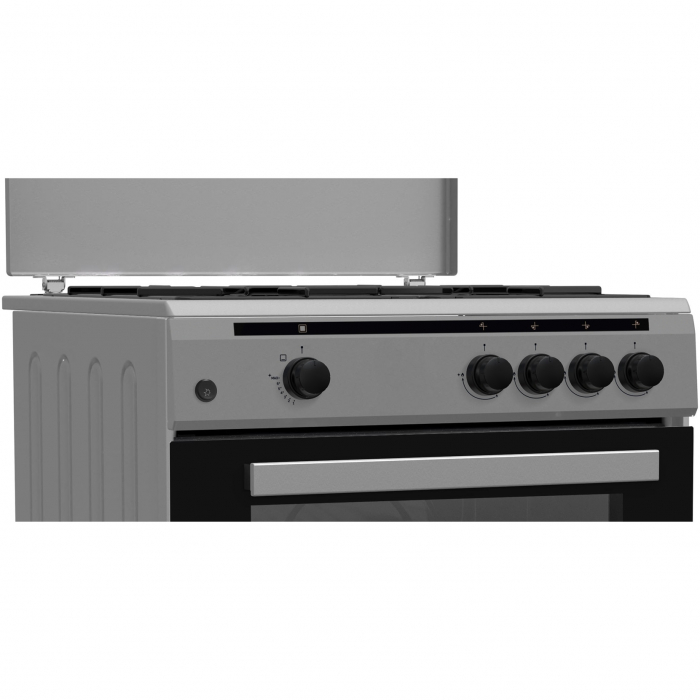 Aragaz Gaz Heinner HFSC-V60SL, 4 arzatoare, Gaz, Aprindere electrica, Dispozitiv de siguranta plita si cuptor, Duze GPL incluse, 60 cm, Argintiu [2]