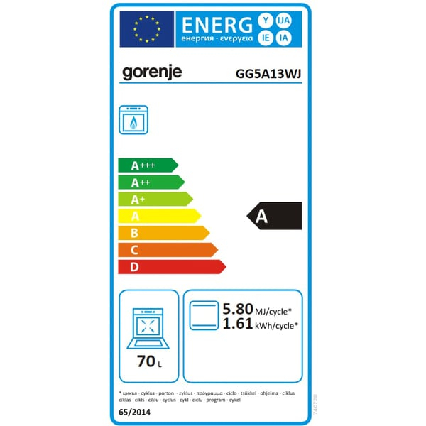 Aragaz GORENJE GG5A13WJ, 4 arzatoare, Gaz, L 50 cm, alb [11]