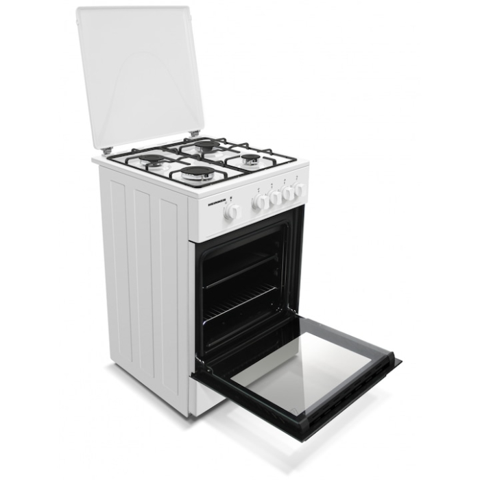 Aragaz HEINNER HFSC-K50WH, Gaz, 4 arzatoare, Duze GPL incluse, Tava si gratar cromat, 50 cm Alb [4]