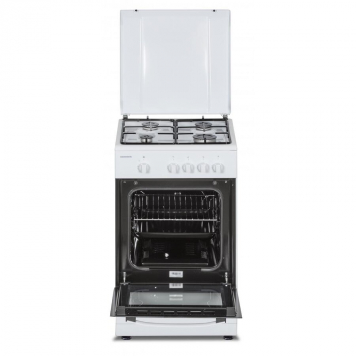 Aragaz Heinner HFSC-SME50WH, Gaz, 50X50 cm, 4 arzatoare, Dispozitiv siguranta, Capac metalic, Alb [3]