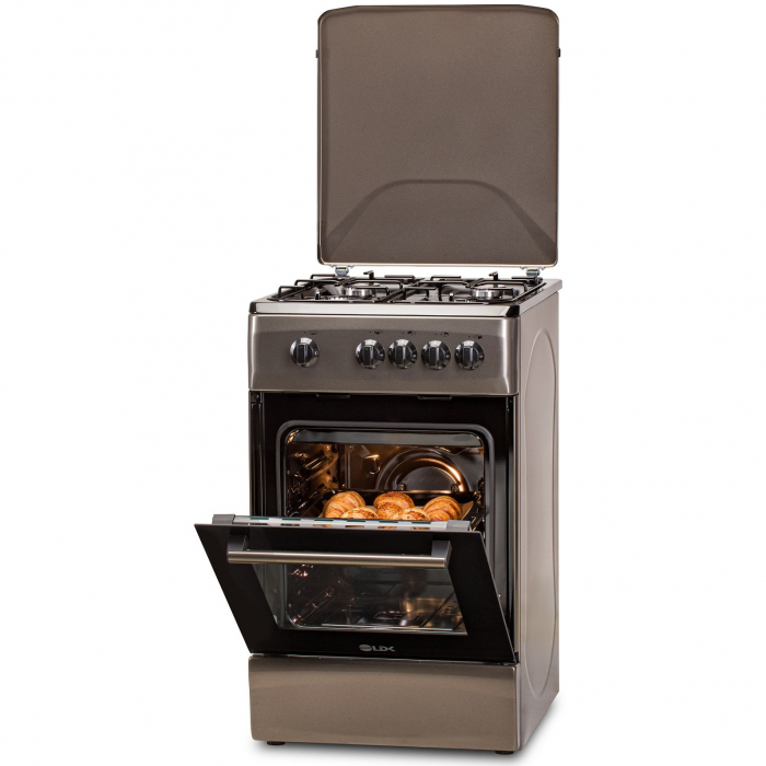 Aragaz LDK 5060 Shiny Grey RMV LPG, Gaz, 4 Arzatoare, Siguranta, Capac metalic, 50 x 60 cm, Gri [4]