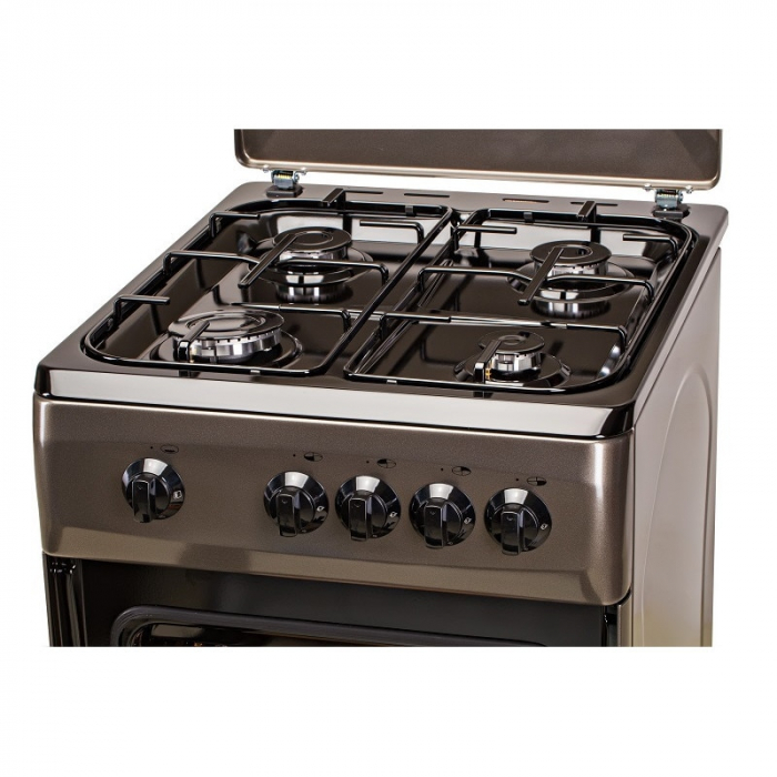 Aragaz LDK 5060 Shiny Grey RMV, Gaz, 4 Arzatoare, Siguranta, Capac metalic, Gri [5]