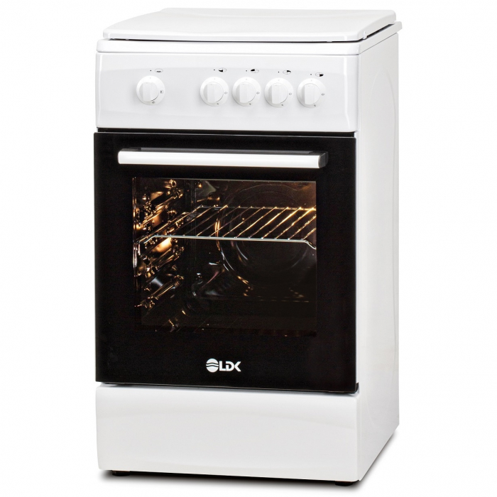 Aragaz LDK 5060 WH RMV, Gaz, 4 Arzatoare, Siguranta, Capac metalic, Alb [2]