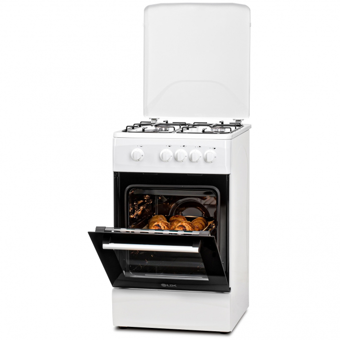 Aragaz LDK 5060 WH RMV, Gaz, 4 Arzatoare, Siguranta, Capac metalic, Alb [4]