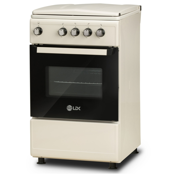 Aragaz LDK TK5050 Cream NG, Gaz, 4 Arzatoare, Siguranta, Capac metalic, 50 x 50 cm, Crem [2]