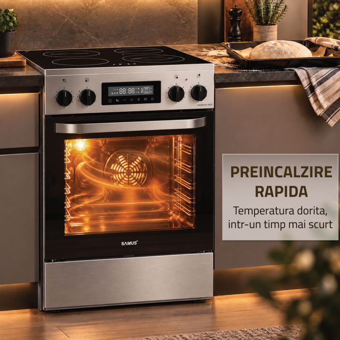 Aragaz Samus SM569VDE Inox, 2 arzatoare, cuptor 59 l, Clasa A [7]