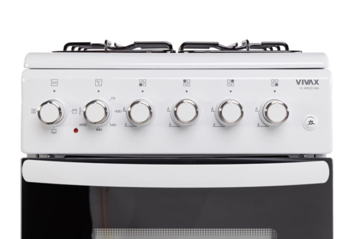 Aragaz Vivax FC-40502I WH,  4 arzatoare pe gaz, cuptor electric, aprindere electrica, alb [6]