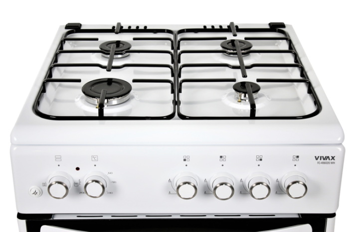 Aragaz Vivax FC-40602IS WH, 60x60 cm, 4 arzatoare pe gaz, cuptor electric, aprindere electrica, alb [9]