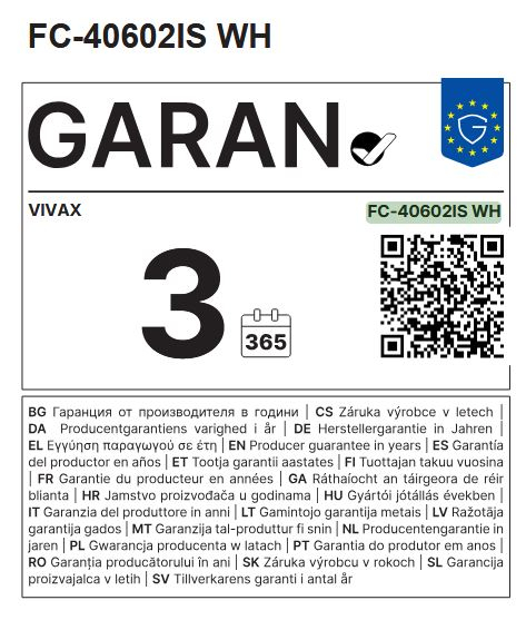 Aragaz Vivax FC-40602IS WH, 60x60 cm, 4 arzatoare pe gaz, cuptor electric, aprindere electrica, alb [11]