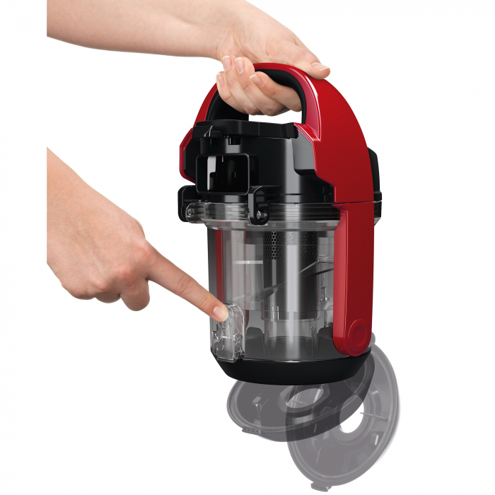 Aspirator fara sac Bosch 3A BGC05AAA2, 700W, 1.5 l, Filtru igienic PureAir, Perie parchet, Easy Clean, Rosu/Negru [4]
