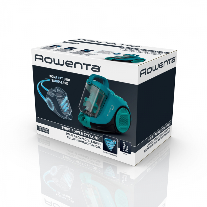 Aspirator fara sac Rowenta Swift Power Cyclonic RO2932EA, 750 W, filtrare tripla, Negru [2]
