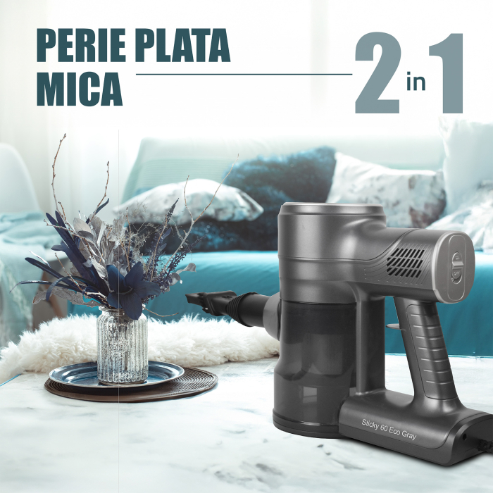 Aspirator vertical 2 in 1 Samus Sticky 60 Eco Gray, 600 W, Gri [13]