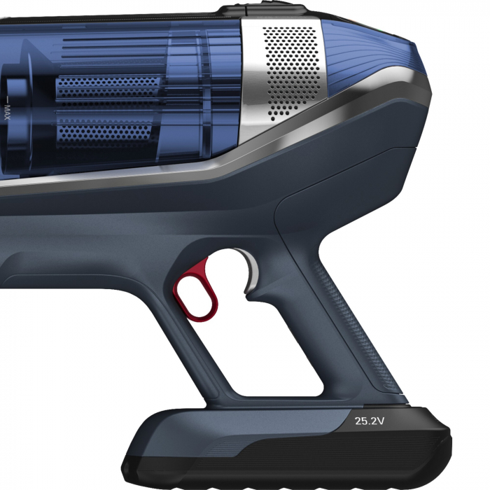 Aspirator vertical Rowenta X-Force Flex 11.60 RH9890WO, 52W, 25.2V, autonomie pna la 45 min, putere aspirare 130 AirWats, tehnologie ciclonica, kit accesorii Aqua, Animal Care, gri/albastru [8]