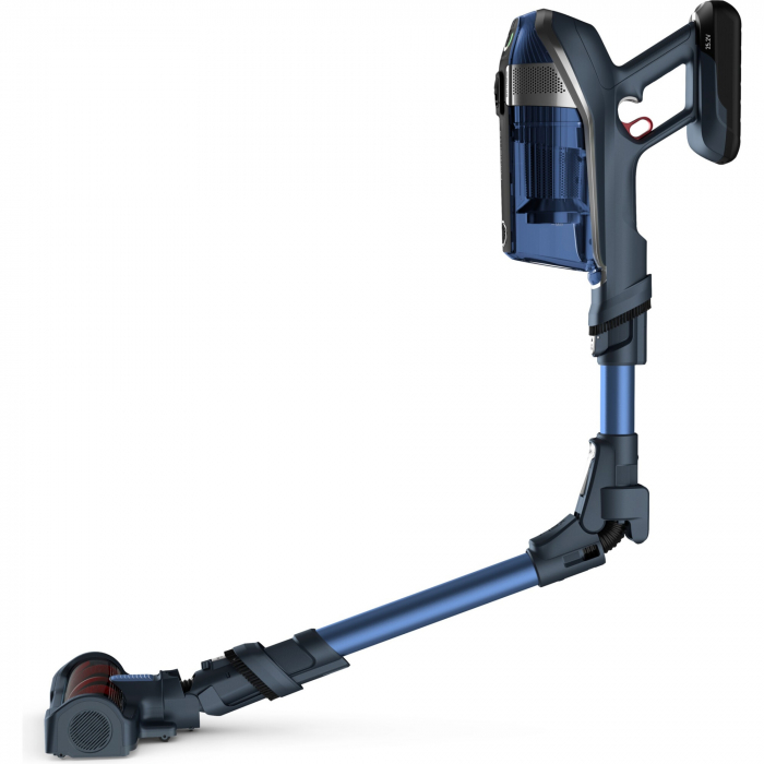 Aspirator vertical Rowenta X-Force Flex 11.60 RH9890WO, 52W, 25.2V, autonomie pna la 45 min, putere aspirare 130 AirWats, tehnologie ciclonica, kit accesorii Aqua, Animal Care, gri/albastru [2]