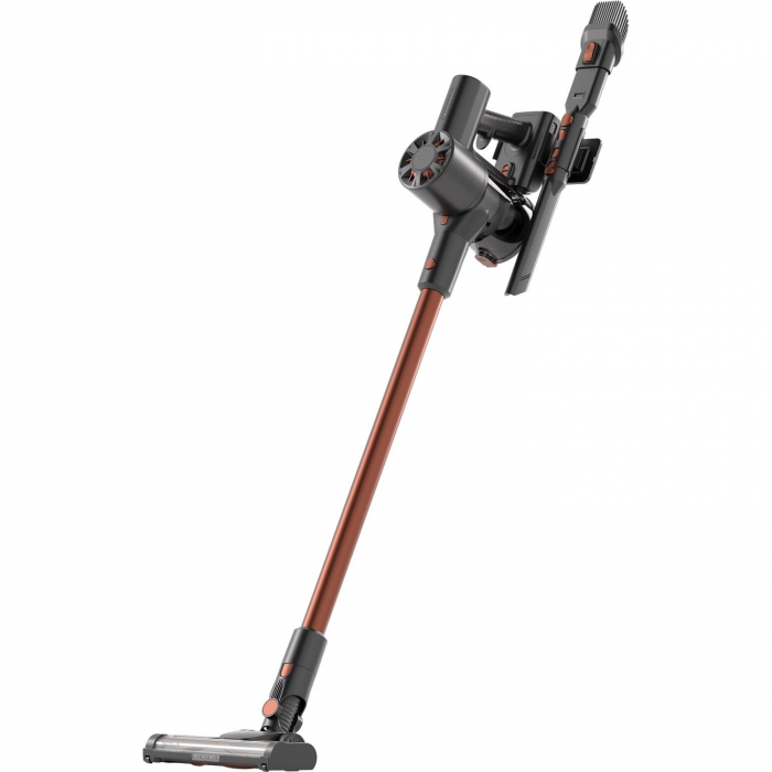 Aspirator vertical Tesla HS302BR, 250W, autonomie 27 min, 22.2V, indicator baterie, filtru Hepa, capacitate 0.45 l, capacitate baterie 2200mAh, negru/rosu [2]