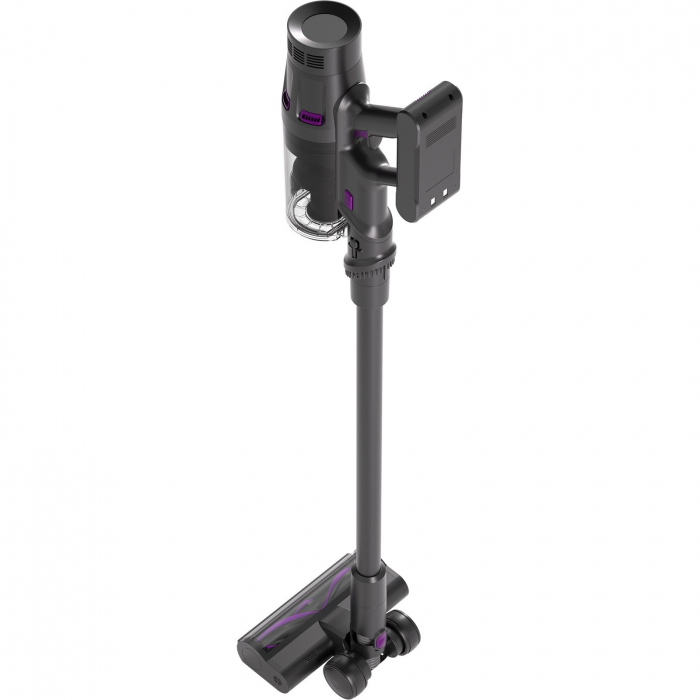 Aspirator vertical Tesla HS505GP, 500W, autonomie 70 min, 29.6V, display digital, sensor praf, filtru Hepa, capacitate 0.6 l, capacitate baterie 3000mAh, gri/mov [5]