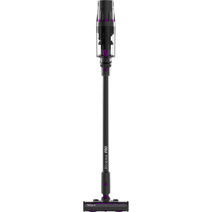 Aspirator vertical Tesla HS505GP, 500W, autonomie 70 min, 29.6V, display digital, sensor praf, filtru Hepa, capacitate 0.6 l, capacitate baterie 3000mAh, gri/mov [2]