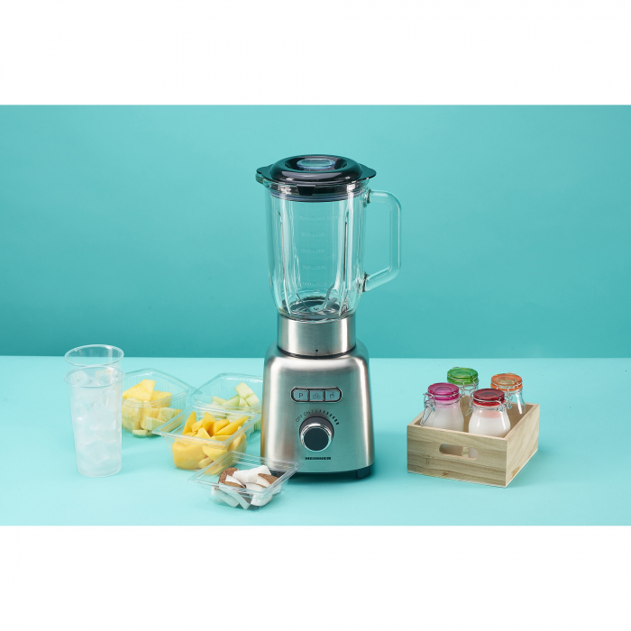 Blender Heinner HBL-ICE1000XMC, 1000 W, 1.5 l, Viteza variabila, Pulse, Zdrobire gheata, Bol sticla, Inox [3]