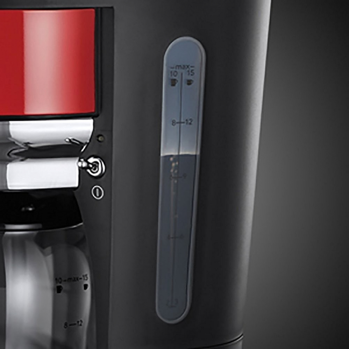 Cafetiera Russell Hobbs Retro Ribbon Red 21700-56, 1000 W, 1,25 l, Tehnologie avansata cu dus,Mentinere la cald, Rosu/Inox [3]