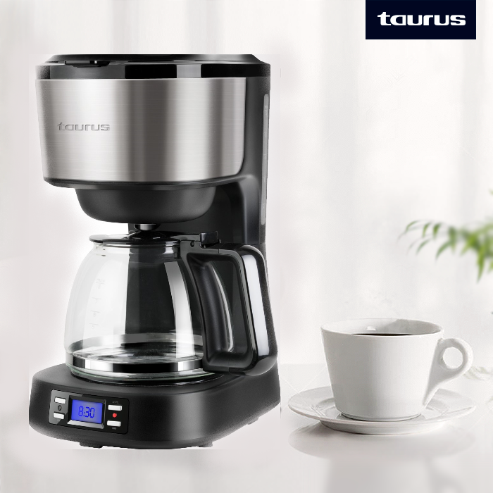 Cafetiera digitala Taurus Verona Legend, 900 W, 1.25 l, timer, plita incalzire, display LCD, oprire automata, Negru/Inox [3]