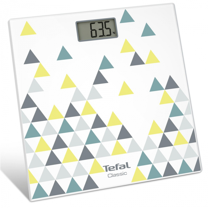 Cantar corporal Tefal Decor PP1145V0, 160kg, 100g, Lcd, 30x30cm, Alb/Abstract [2]
