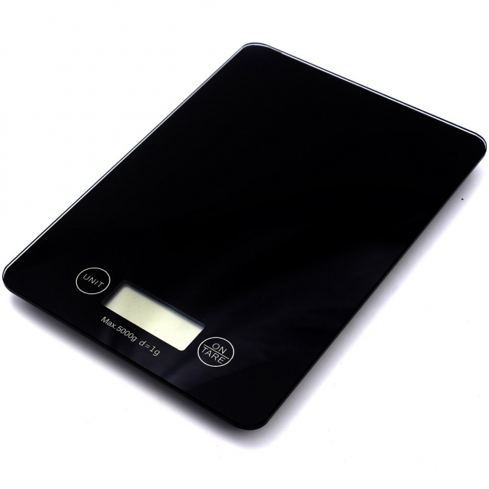 Cantar de bucatarie Tesla KS201B, 5kg, ecran LCD, functie Tara, Sticla, Negru [4]