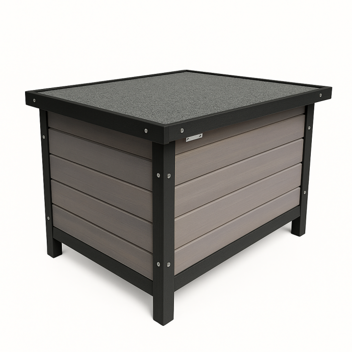 Casuta pentru caini, pisici si iepuri BUNTZ, lemn, acoperis rabatabil, 57 x 45 x 43.5 cm, Gri [5]