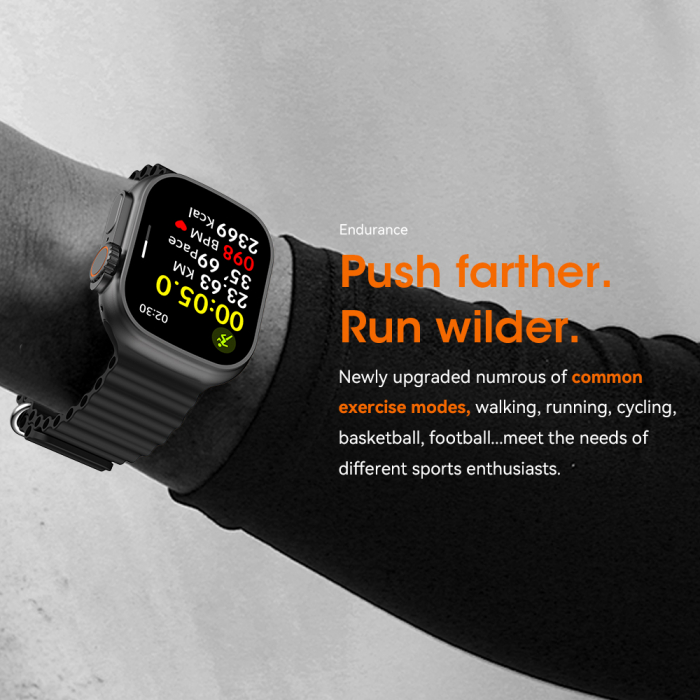 Ceas Smartwatch Ultra Apel BT + GPS Track, 2.0” Assistive MultiTouch, Carcasa 49mm, HD Stereo Sound, AI Asistent Vocal, NFC Acces Control, 24/7 Fitness Tracker [9]