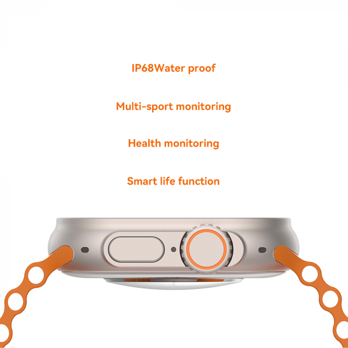 Ceas Smartwatch Ultra Apel BT + GPS Track, 2.0” Assistive MultiTouch, Carcasa 49mm, HD Stereo Sound, AI Asistent Vocal, NFC Acces Control, 24/7 Fitness Tracker [4]