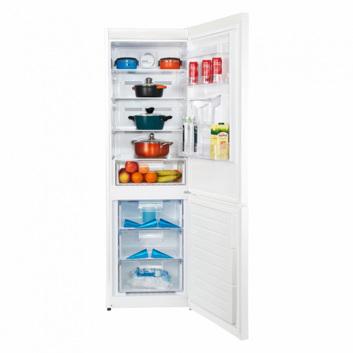 Combina frigorifica Heinner HCNF-V291WDE++, 294 l, No Frost, Clasa E, Dozator de apa, Display interior, Control electronic, Iluminare LED, Alara usa deschisa, H 186 cm, Alb [5]