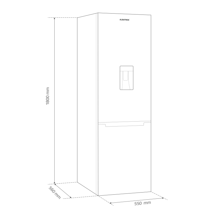 Combina frigorifica Albatros CFXD343E, 260 l, Dozator de apa, Clasa E, Inox [3]