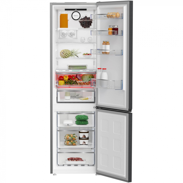 Combina frigorifica Beko B5RCNA405ZXBR, 355 l, No Frost, HarvestFresh, BioCycle, Everfresh+, AeroFlow, Clasa D, H 203.5 cm, Dark Inox [3]