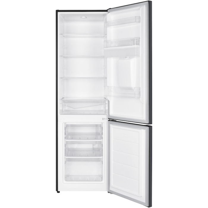 Combina frigorifica Heinner HC-HM260DGWDE++, 262 l, Clasa E, Dozator de apa, Control electronic cu termostat ajustabil, Lumina LED, 3 rafturi din sticla frigider, 3 sertare congelator, Usa reversibila, H 180 cm, Gri antracit texturat [2]