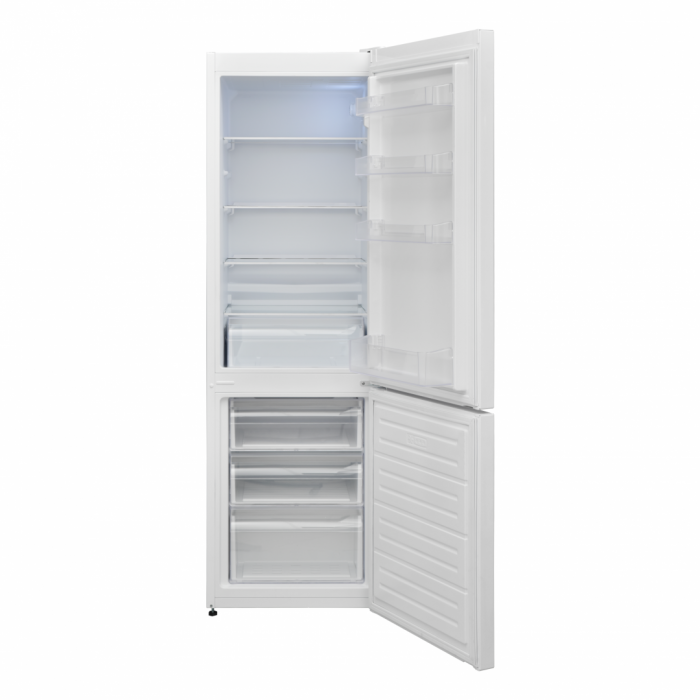 Combina frigorifica Heinner HC-V2681E++, Static, 268 L, Functie Super congelare, Termostat ajustabil, Iluminare LED, Usi reversibile, Clasa E, H 170 cm, Alb [2]