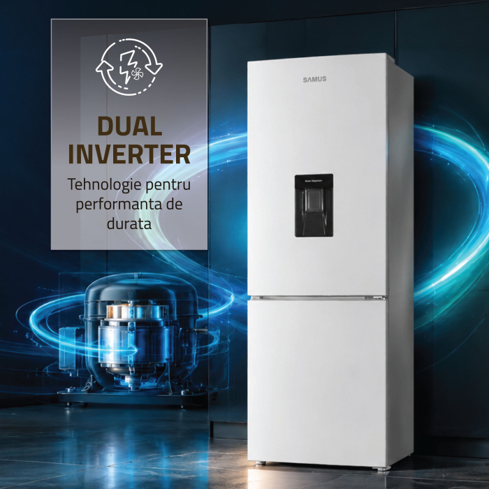 Combina frigorifica Samus SCW401NFIDE, 291 l, Full No Frost, Motor dual Inverter, Clasa E, Alb [4]