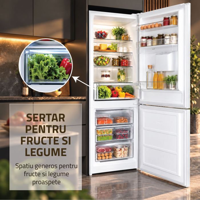 Combina frigorifica Samus SCW401NFIDE, 291 l, Full No Frost, Motor dual Inverter, Clasa E, Alb [9]