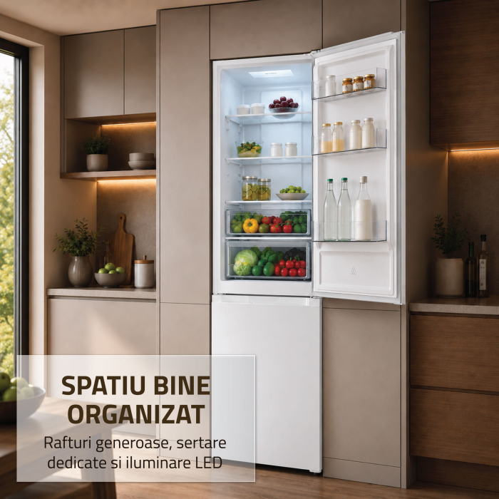 Combina frigorifica Samus SCW540NFIE, 400 l, Full No Frost, Motor dual Inverter, Clasa E, Alb [6]