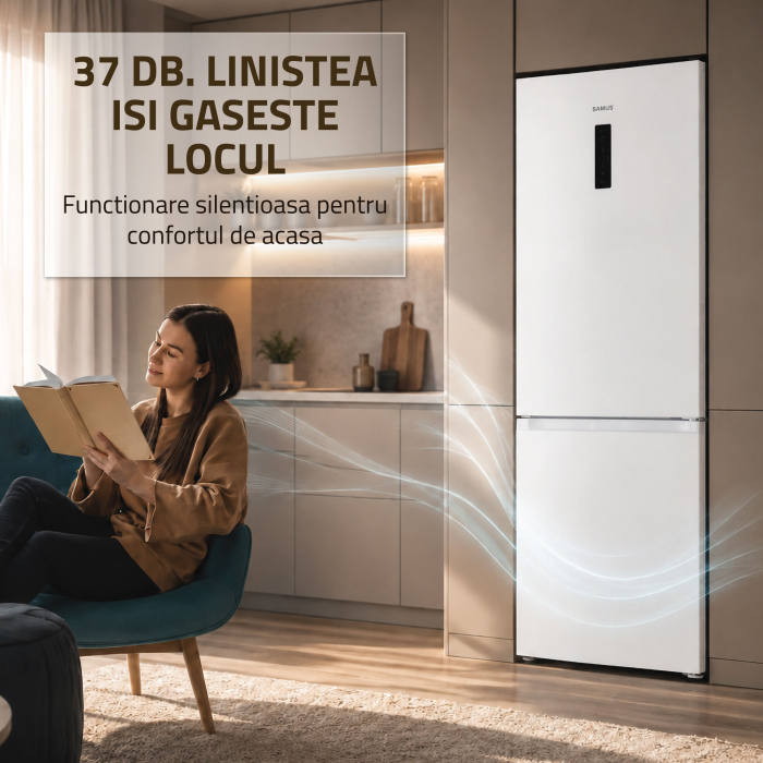 Combina frigorifica Samus SCW540NFIE, 400 l, Full No Frost, Motor dual Inverter, Clasa E, Alb [11]