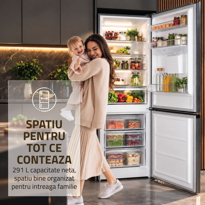 Combina frigorifica Samus SCX401NFIDE, 291 l, Full No Frost, Motor dual Inverter, Clasa E, Inox [7]