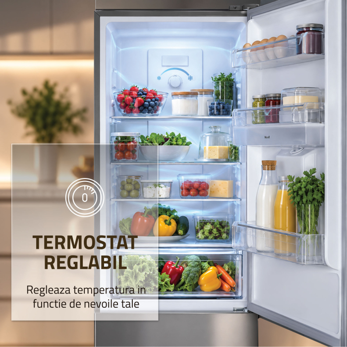 Combina frigorifica Samus SCX401NFIDE, 291 l, Full No Frost, Motor dual Inverter, Clasa E, Inox [10]