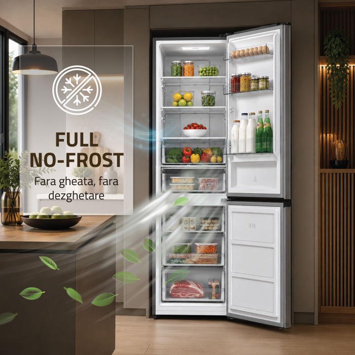 Combina frigorifica Samus SCX540NFIE, 400 l, Full No Frost, Motor dual Inverter, Clasa E, Inox [6]
