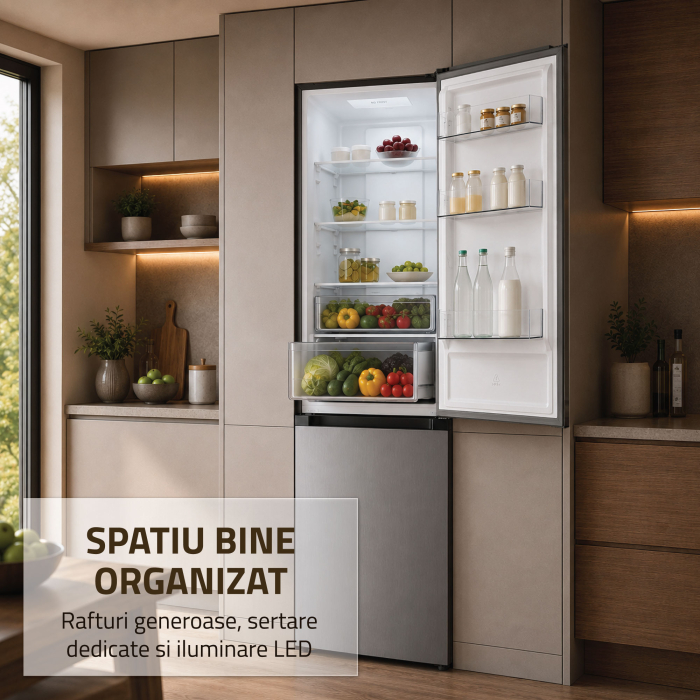 Combina frigorifica Samus SCX540NFIE, 400 l, Full No Frost, Motor dual Inverter, Clasa E, Inox [8]
