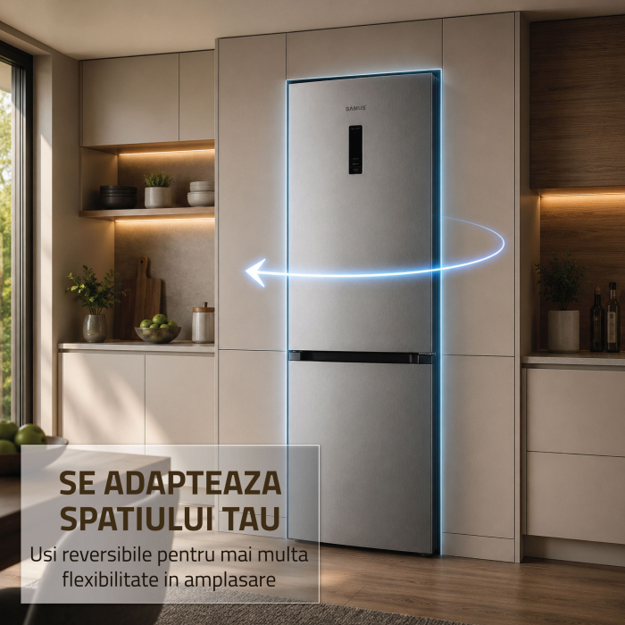 Combina frigorifica Samus SCX540NFIE, 400 l, Full No Frost, Motor dual Inverter, Clasa E, Inox [13]
